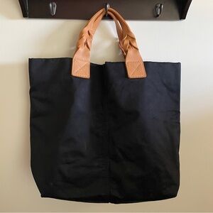 GAP Black Tote Bag with Tan Handles